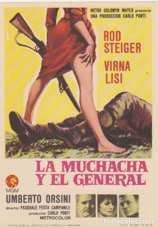 Folhetos de m&atilde;o de filmes antigos de cinema: La Muchacha y el General. Sencillo de MGM. &iexcl;IMPECABLE!