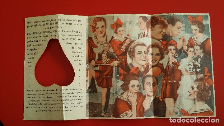 Cine: PROGRAMA DE CINE - FRUTA VERDE - FOLLETO DE MANO 100% ORIGINAL - Foto 3
