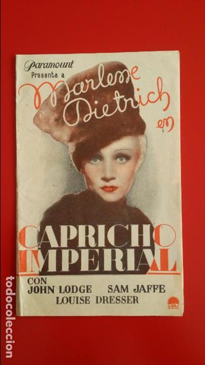 Cine: PROGRAMA DE CINE - CAPRICHO IMPERIAL - FOLLETO DE MANO 100% ORIGINAL - Foto 2