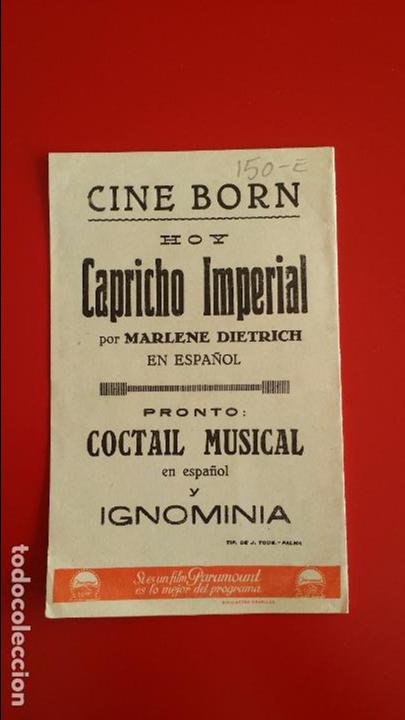 Cine: PROGRAMA DE CINE - CAPRICHO IMPERIAL - FOLLETO DE MANO 100% ORIGINAL - Foto 5