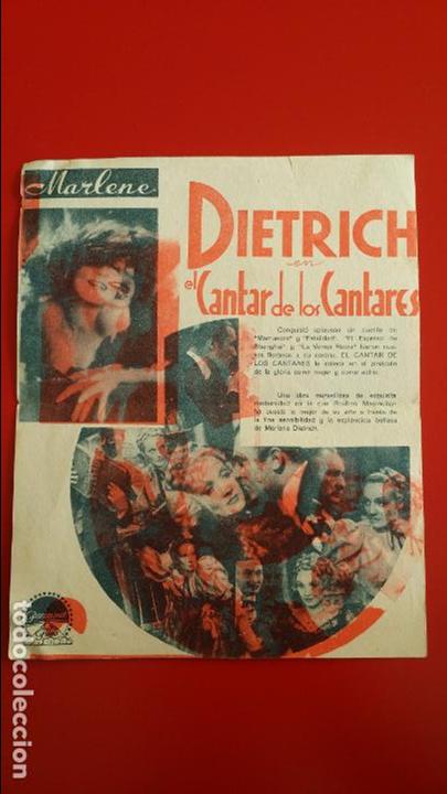 Cine: PROGRAMA DE CINE - EL CANTAR DE LOS CANTARES - FOLLETO DE MANO 100% ORIGINAL - Foto 3