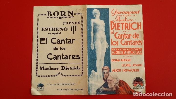 Cine: PROGRAMA DE CINE - EL CANTAR DE LOS CANTARES - FOLLETO DE MANO 100% ORIGINAL - Foto 5