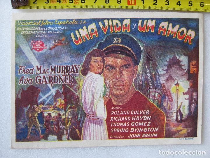  Foglietti di film di film antichi di cinema: UNA VIDA Y UN AMOR - CON PUBLICIDAD