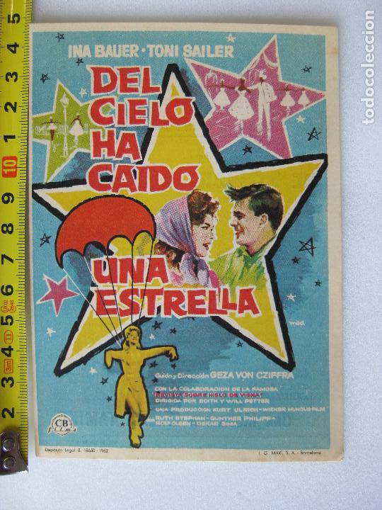  Foglietti di film di film antichi di cinema: DEL CIELO HA CAIDO UNA ESTRELLA - CON PUBLICIDAD