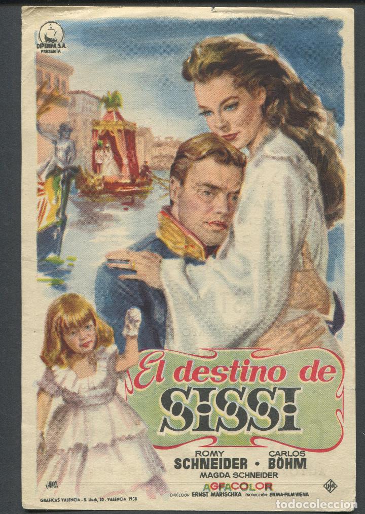 Cine: PROGRAMA El destino de sissi - romy schneider, carlos b&ouml;hm - director ernst marischka CON PUBLICIDAD