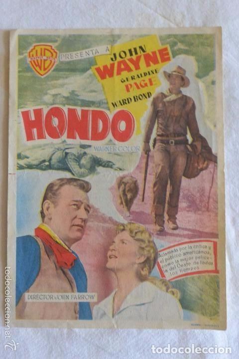 Cine: FOLLETO MANO CINE HONDO - Foto 1