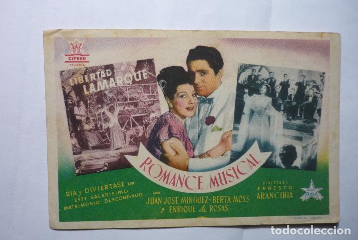 Cine: PROGRAMA ROMANCE MUSICAL - LIBERTAD LAMARQUE - Foto 1