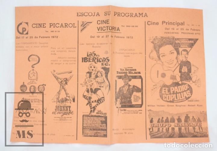  Flyers Publicitaires de films Anciens: Antiguo Programa de Cine Local M&uacute;ltiple - Las Ib&eacute;ricas / Indio Black / Grupo Salvaje - A&ntilde;o 1972