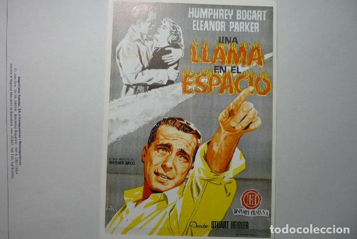 Cine: tarjeta papel una llama en el espacio.-h.bogart