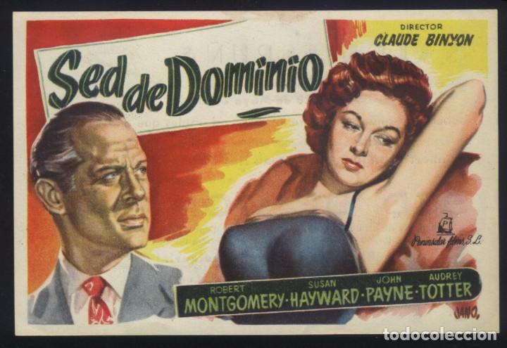 Folhetos de m&atilde;o de filmes antigos de cinema: Q-06824- SED DE DOMINIO (The Saxon Charm) (SIN COSMOFILM) SALON ESPU&Ntilde;A - ALHAMA DE MURCIA