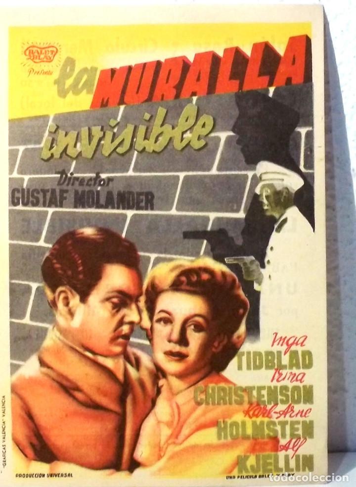 Cine: PROGRAMA DE CINE - LA MURALLA INVISIBLE - CON PUBLICIDAD - COMPRA MINIMA 5&euro; - Foto 1