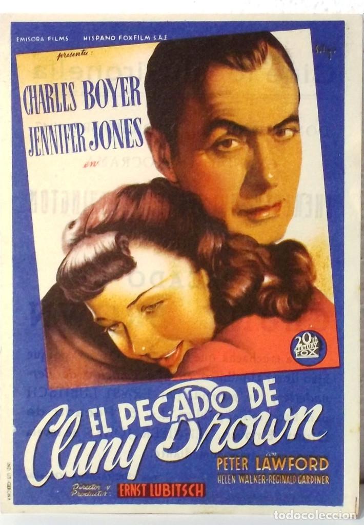 Cine: PROGRAMA DE CINE - EL PECADO DE CLUNY BROWN - COMPRA MINIMA 5 - Foto 1