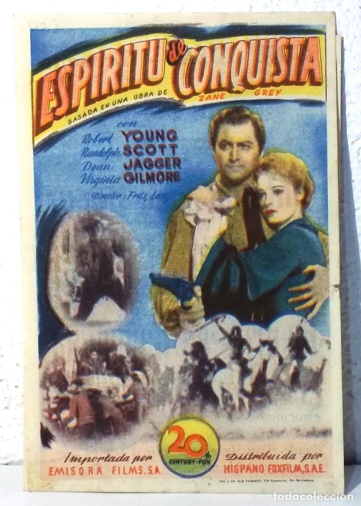 Cine: PROGRAMA DE CINE - ESPIRITU DE CONQUISTA - COMPRA MINIMA 5&euro; - Foto 1