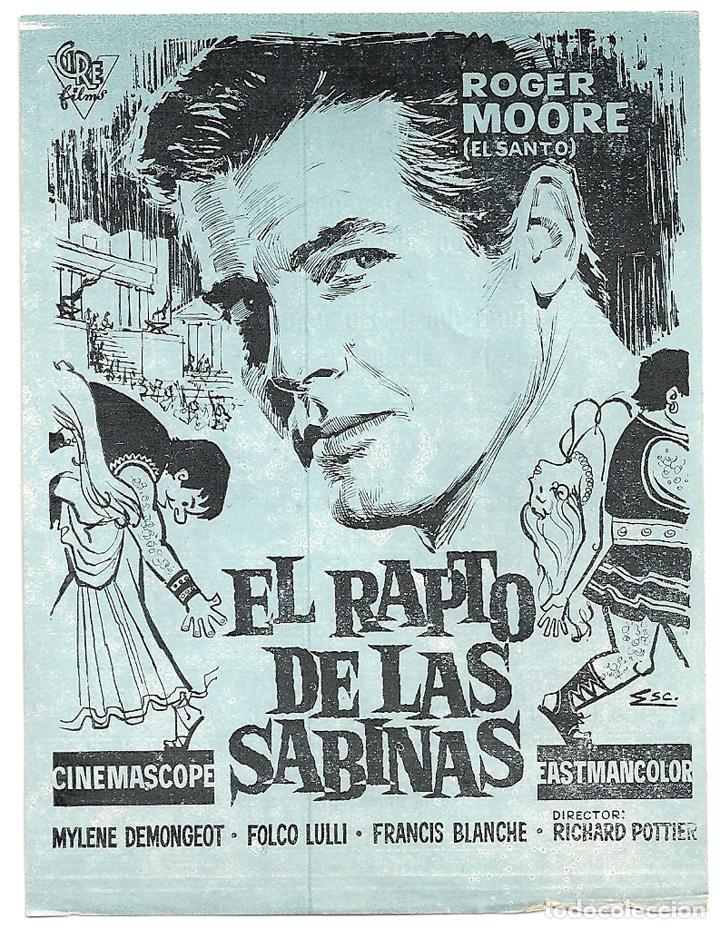 Cine: EL RAPTO DE LAS SABINAS PROGRAMA SENCILLO CIRE ROGER MOORE PEPLUM - Foto 1