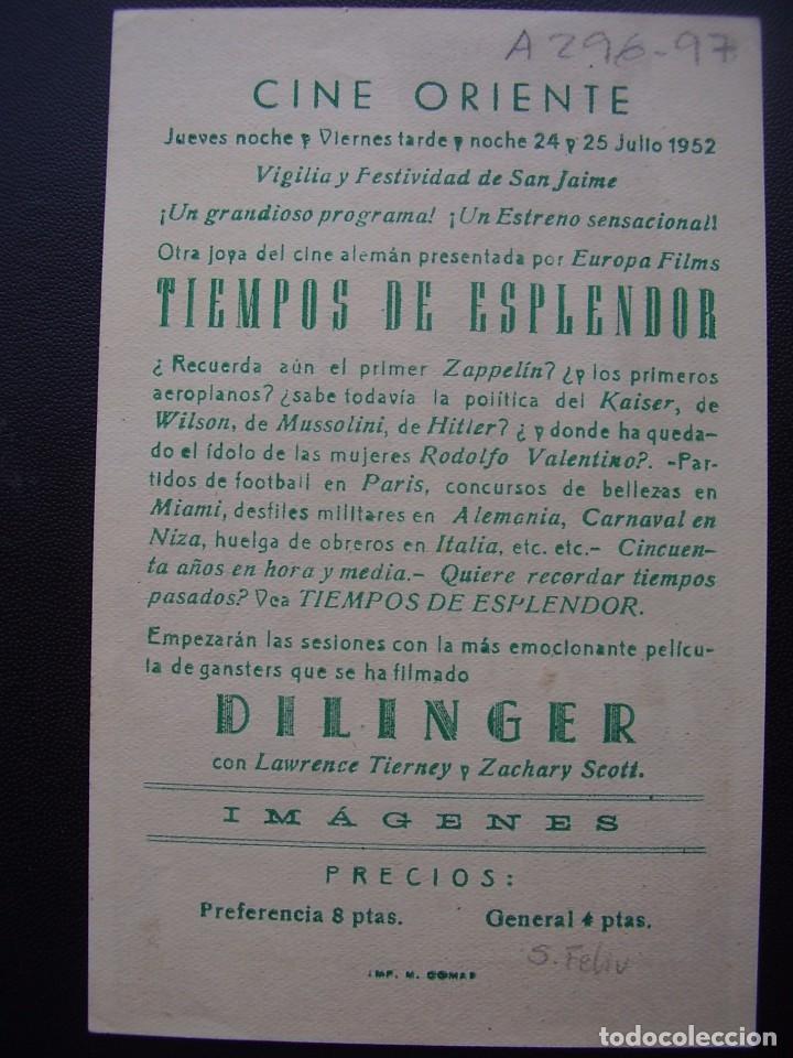 Cine: TIEMPOS DE ESPLENDOR, CINE ORIENTE, 1952 - Foto 2