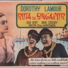 Folhetos de mão de filmes antigos de cinema: RUTA DE SINGAPUR - PROGRAMA SENCILLO DE MERCURIO CON PUBLICIDAD, RF-1170 . Lote 75186591