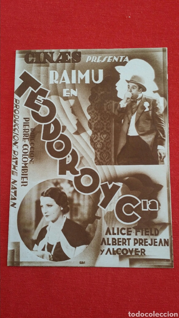 Cine: PROGRAMA DE CINE - TEODORO Y CIA - FOLLETO DE MANO 100% ORIGINAL - Foto 1