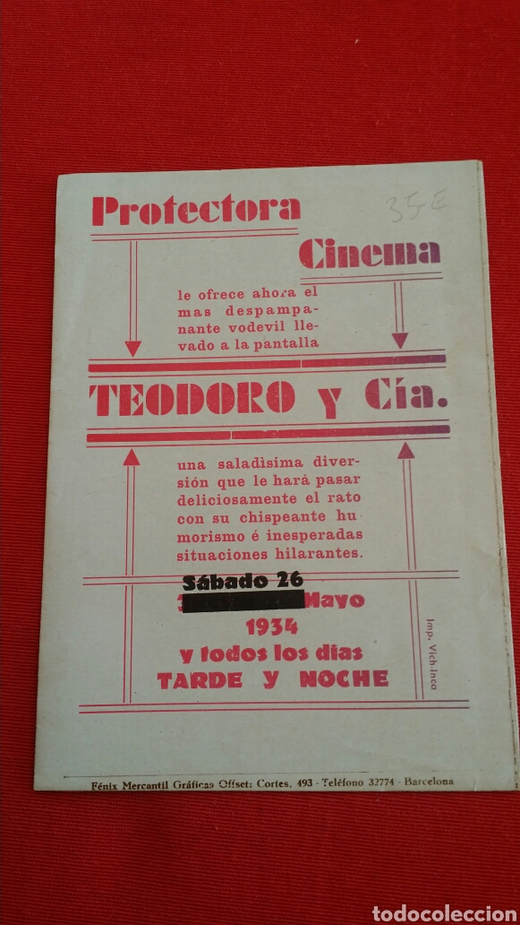 Cine: PROGRAMA DE CINE - TEODORO Y CIA - FOLLETO DE MANO 100% ORIGINAL - Foto 2