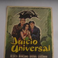  Foglietti di film di film antichi di cinema: JUICIO UNIVERSAL VITTORIO DE SICA GASSMAN FOLLETO DE MANO ORIGINAL ESTRENO CON CINE IMPRESO. Lote 76094191