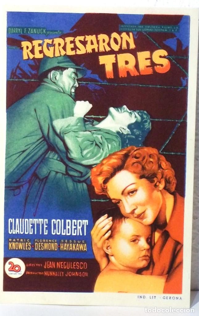 Cine: REGRESARON TRES - EN BLANCO - COMPRA MINIMA 5&euro; - Foto 1