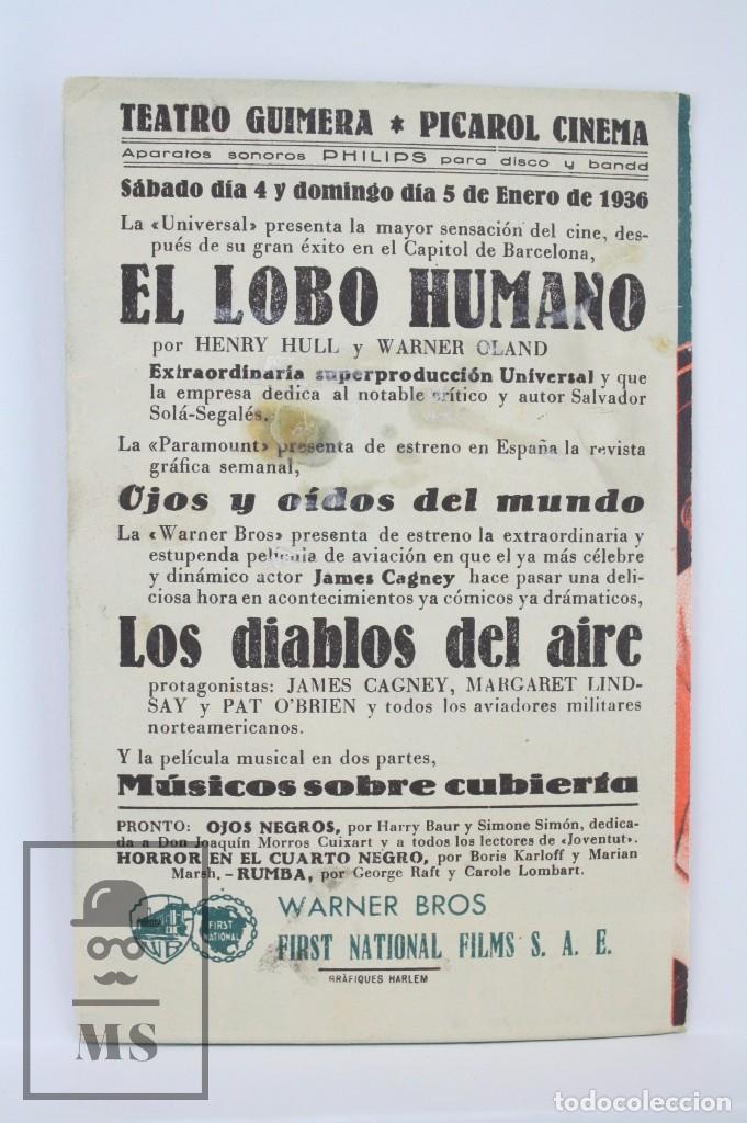 Cine: Programa de Cine Doble - Los Diablos del Aire - Warner Bros, 1936 - Foto 3