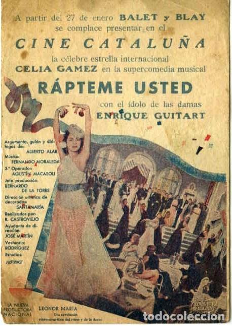 Cine: RAPTEME USTED. PROGRAMA DOBLE. REVERSO CINE CATALU&Ntilde;A - Foto 3