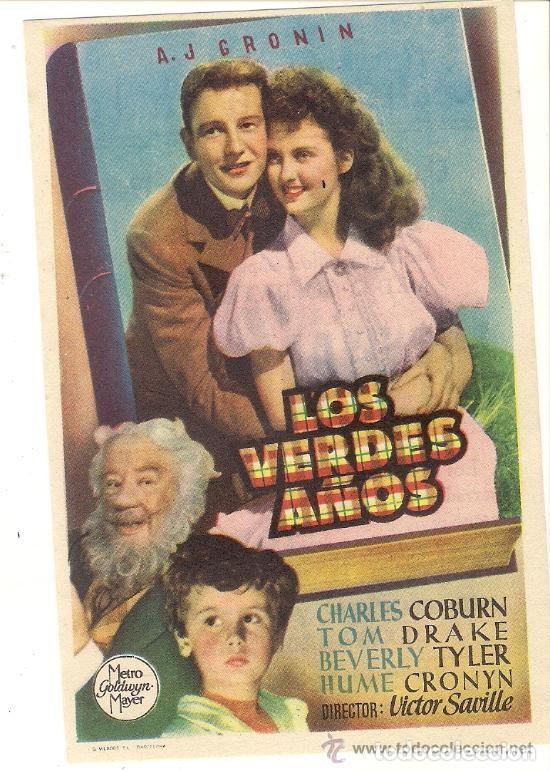 Cine: -39522 PROSPECTO PELICULA LOS VERDES A&Ntilde;OS, CON CHARLES COBURN, PUBLICIDAD CINE GRANADA