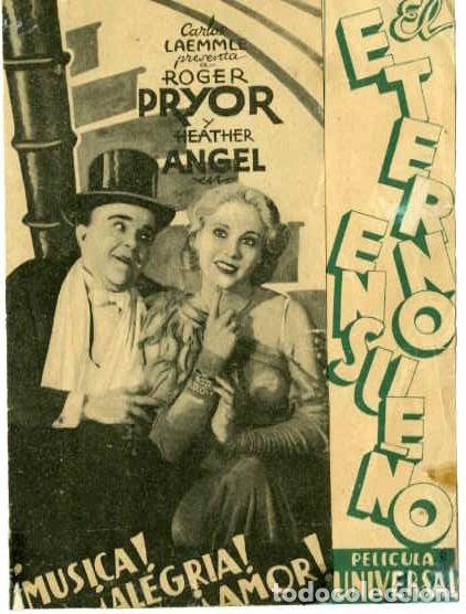 Cine: EL ETERNO ENSUE&Ntilde;O. PROGRAMA DOBLE. REVERSO SIN IMPRIMIR CINE. - Foto 1