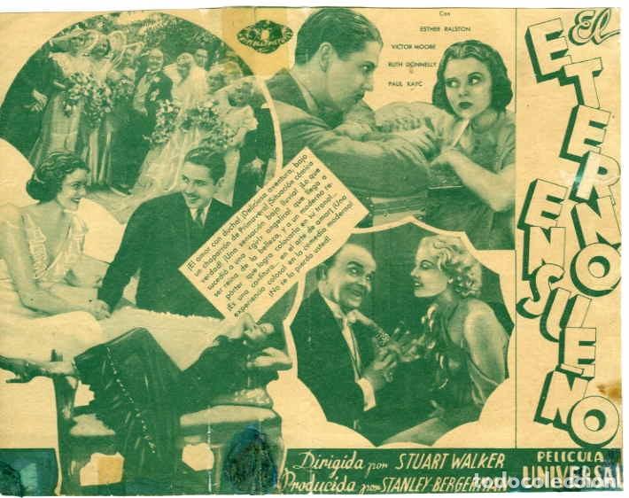 Cine: EL ETERNO ENSUE&Ntilde;O. PROGRAMA DOBLE. REVERSO SIN IMPRIMIR CINE. - Foto 2