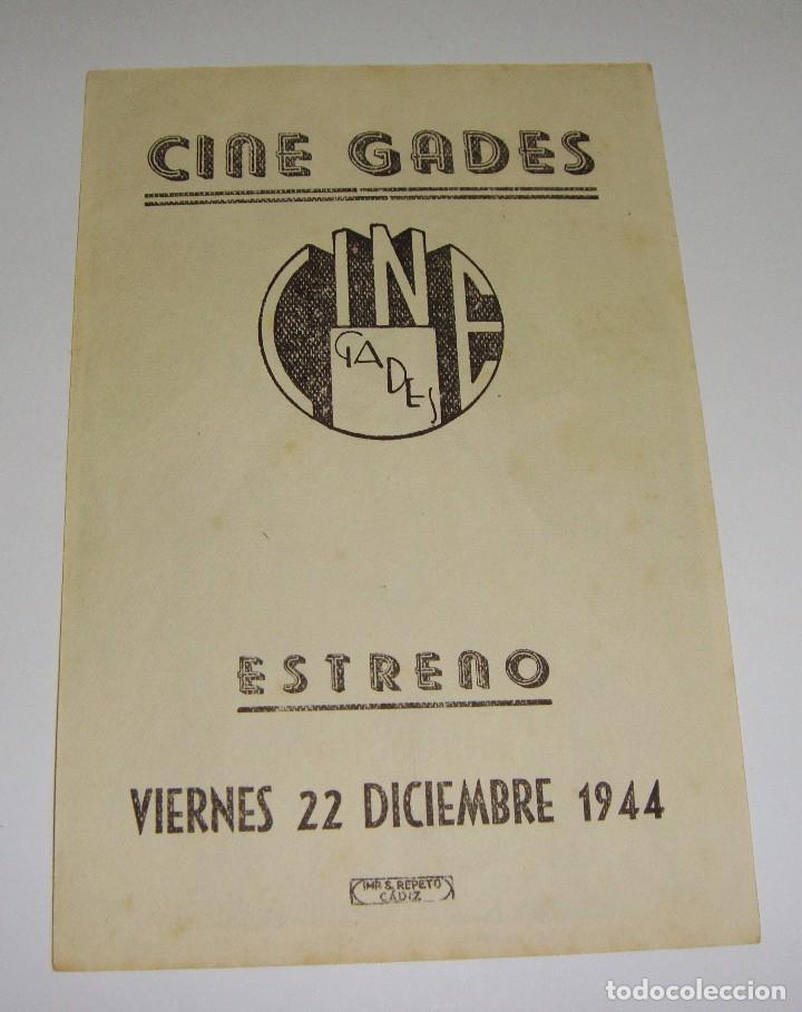 Cine: PROGRAMA DE CINE. LA REINA VICTORIA. 1944. CINE GADES. - Foto 2