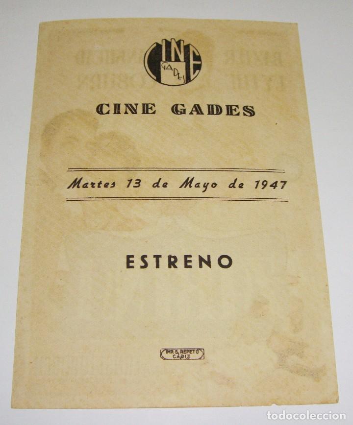 Cine: PROGRAMA DE CINE. LA ZARINA. 1947. CINE GADES. - Foto 2