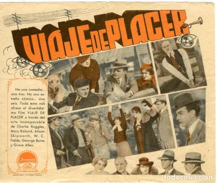 Cine: VIAJE DE PLACER. PROGRAMA DOBLE. REVERSO SIN IMPRIMIR CINE. - Foto 2