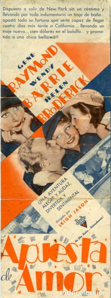 Cine: APUESTA DE AMOR. PROGRAMA DOBLE. REVERSO SIN IMPRIMIR CINE - Foto 2
