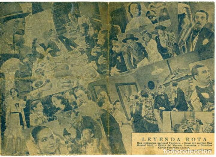 Cine: LEYENDA ROTA. PROGRAMA DOBLE. REVERSO SIN IMPRIMIR CINE. - Foto 2