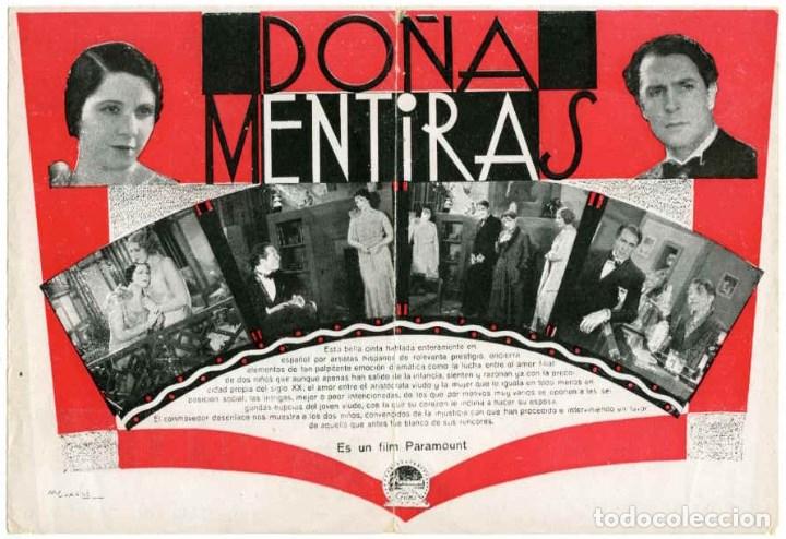 Cine: DO&Ntilde;A MENTIRAS. PROGRAMA DOBLE. REVERSO SIN IMPRIMIR CINE. - Foto 2