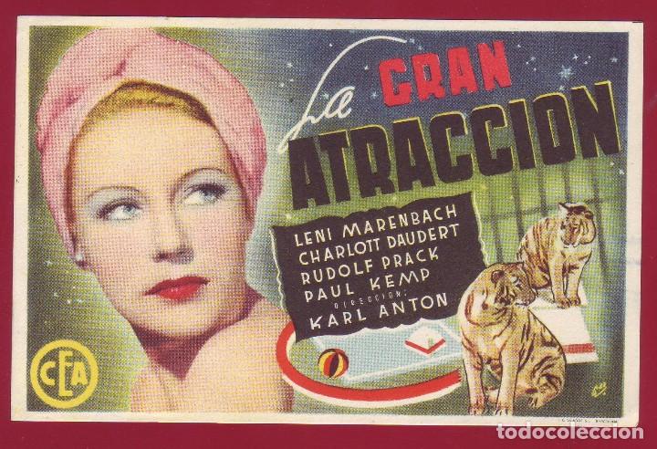 Cine: PROGRAMA DE MANO - LA GRAN ATRACCION