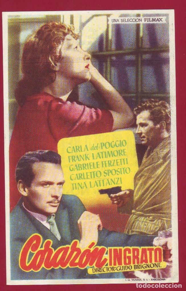 Cine: PROGRAMA DE MANO - CORAZ&Oacute;N INGRATO - Foto 1
