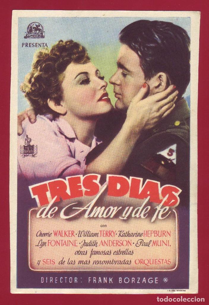 Cine: PROGRAMA DE MANO - TRES DIAS DE AMOR Y DE F&Eacute; - Foto 1