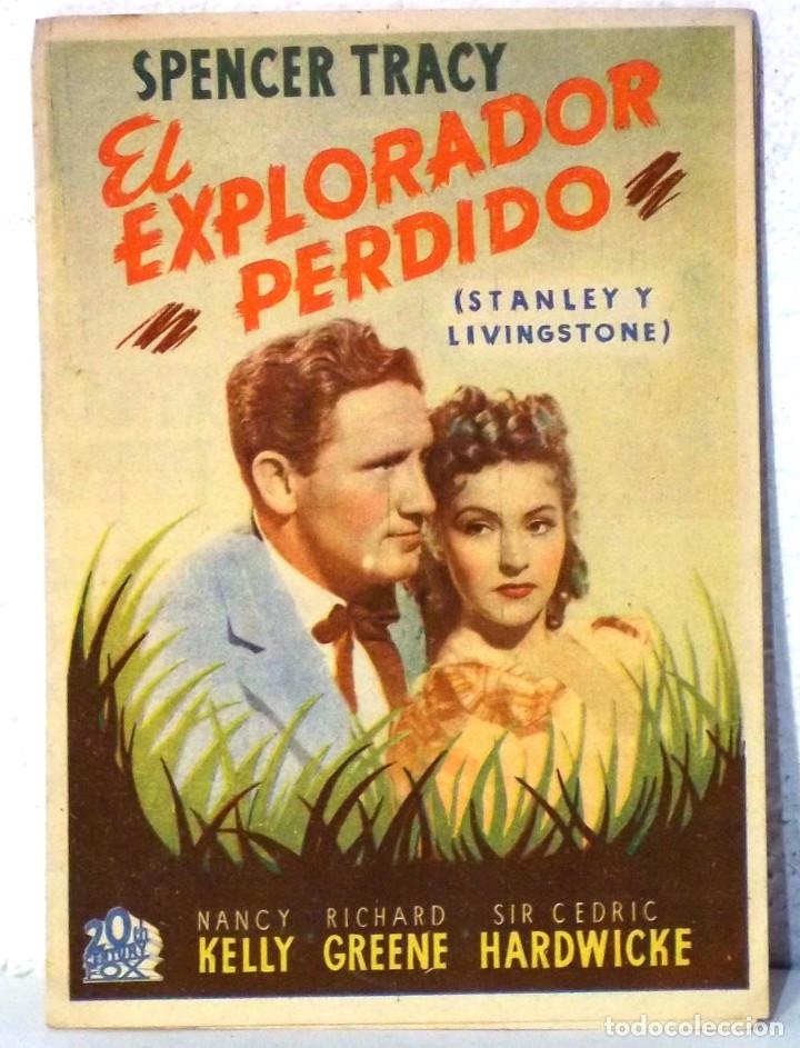 Cine: PROGRAMA DE CINE - EL EXPLORADOR PERDIDO - PLEGADO - PUBLICIDAD CINES - COMPRA MINIMA 5&euro; - Foto 1