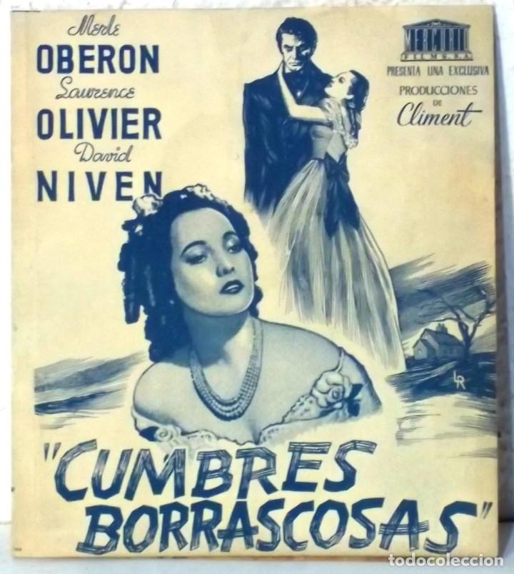 Cine: PROGRAMA DE CINE - CUMBRES BORRASCOSAS - PLEGADO - PUBLICIDAD CINES - Foto 1