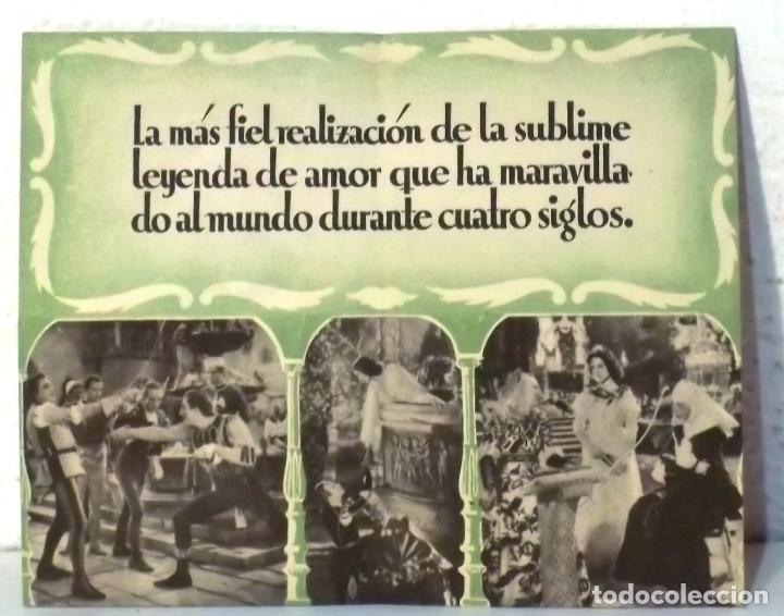 Cine: PROGRAMA DE CINE - ROMEO Y JULIETA - PLEGADO - PUBLICIDAD CINES - Foto 2