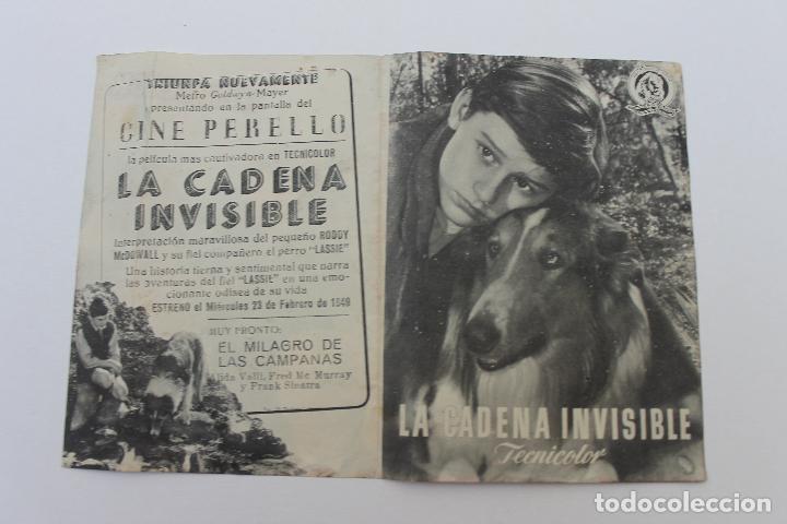Cine: PROGRAMA DOBLE LA CADENA INVISIBLE, CINE PERELLO, MELILLA 1949 - Foto 1