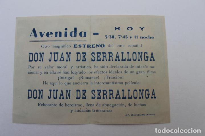 Cine: PROGRAMA DON JUAN SERRALONGA, CINE AVENIDA - Foto 2