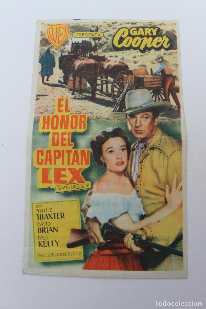 Cine: PROGRAMA EL HONOR DEL CAPITAN LEX, MONUMENTAL CINEMA, MELILLA, 1954 - Foto 1