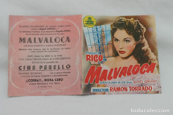 Cine: PROGRAMA DE MANO DOBLE, MALVALOCA, CINE PERELLO, MELILLA - Foto 1