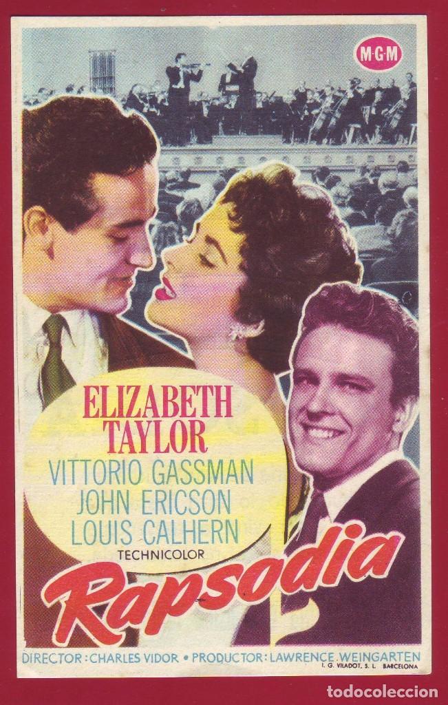 Cine: PROGRAMA DE MANO - RAPSODIA - ELIZABETH TAYLOR - VITTORIO GASSMAN - Foto 1