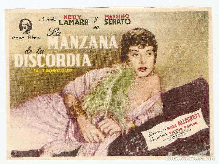 Cine: LA MANZANA DE LA DISCORDIA - HEDY LAMARR, MASSIMO SERATO - MARC ALLEGRETT - CINES PRINCIPAL Y BOLET