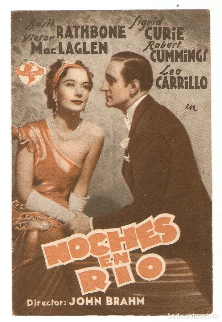 Kino: NOCHES EN R&Iacute;O - BASIL RATHBONE, VICTOR MACLAGLEN, SIGRID CURIE, ROBERT CUMMINGS - CINE MARTINENSE