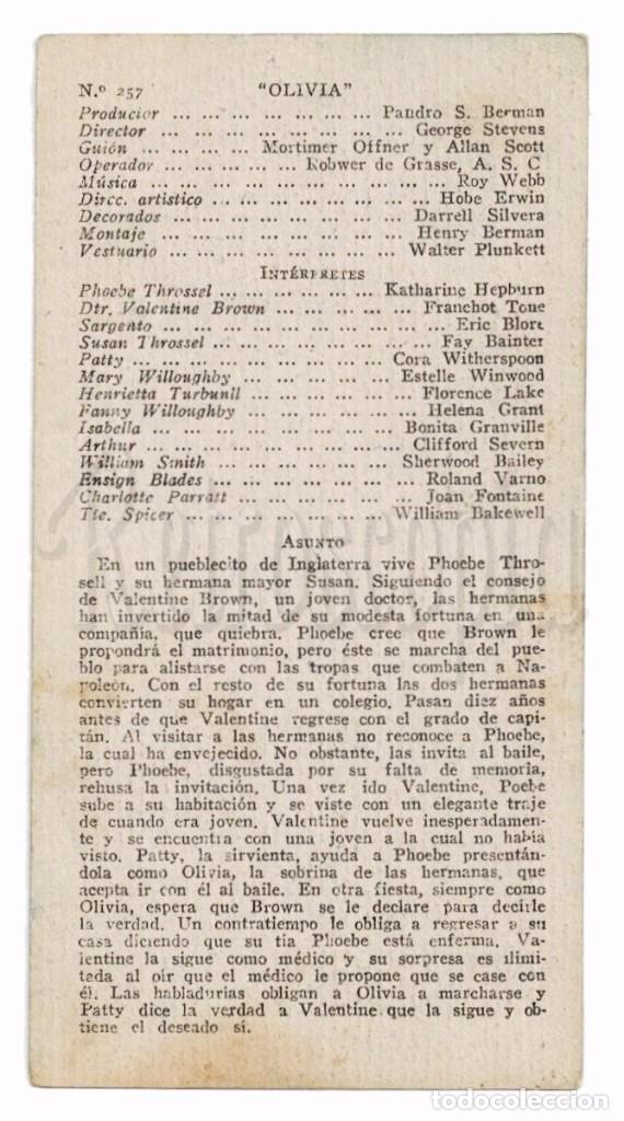 Cine: PROGRAMA TARJETA *OLIVIA* KATHARINE HEPBURN FRANCHOT TONE - Foto 2