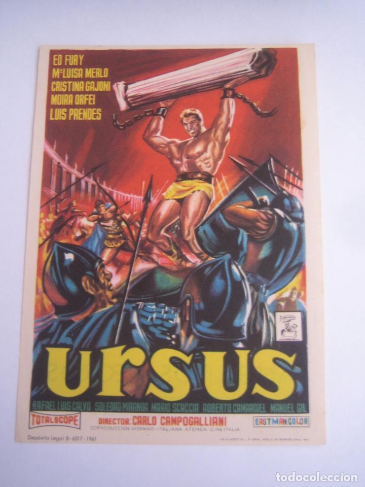 Cine: ursus peplum folleto de mano original con cine impreso perfecto estado